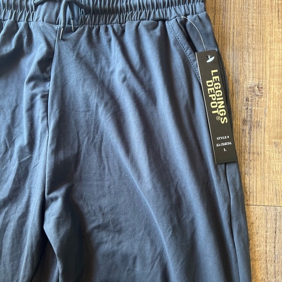 Leggings Depot Women's Charcoal Grey Pull-On Pants Joggers Size Large NWT - Picture 2 of 4